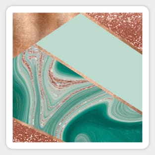 Azure water agate II - copper turquoise glitter layers Sticker